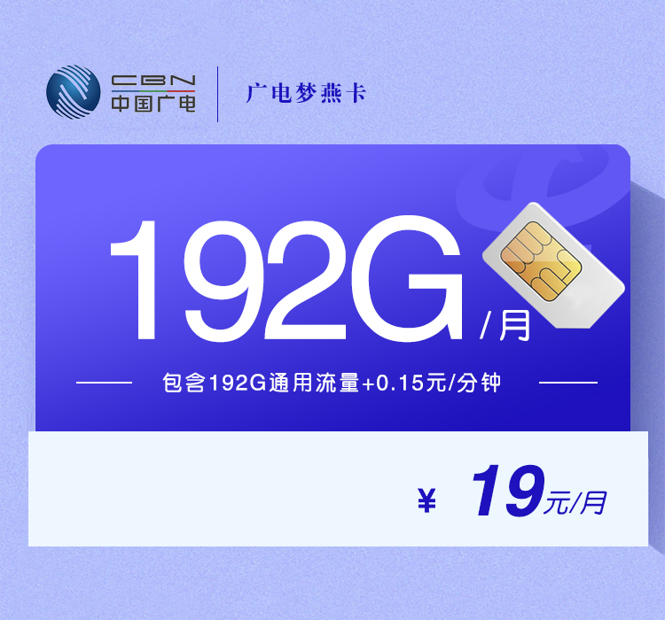广电梦燕卡【19元192G】19元192G